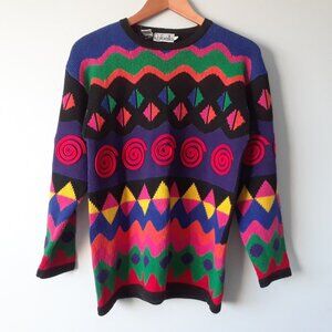 Vintage 90s Cotton Abstract Design Sweater